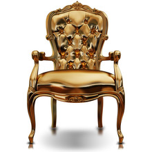 Illustration Of A Golden Chair. Isolated