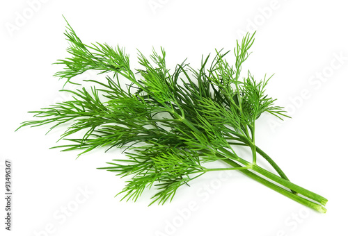 Fotografía fresh dill on white background