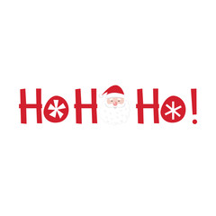 Cute Christmas Card with Ho ho ho and Santa design vector illustration. EPS 10 & HI-RES JPG Included