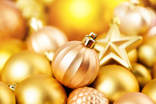 Christmas Toys Background. Gold Collection