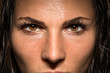Conviction focused determined passionate confident powerful eyes stare intense athlete exercise trainer