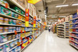 © ABCDstock - supermarket aisle, Motion Blur background。