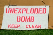 Unexploded Bomb Warning Sign