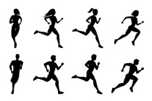 Running People Silhouettes