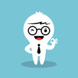 businessman cartoon showing ok sign with his hand
