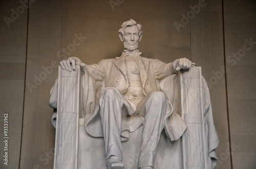 Fotografia The statue of Abraham Lincoln, Lincoln Memorial, Washington DC
