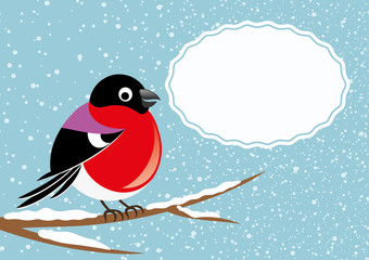 Wall Mural - Bullfinch background with space for text.