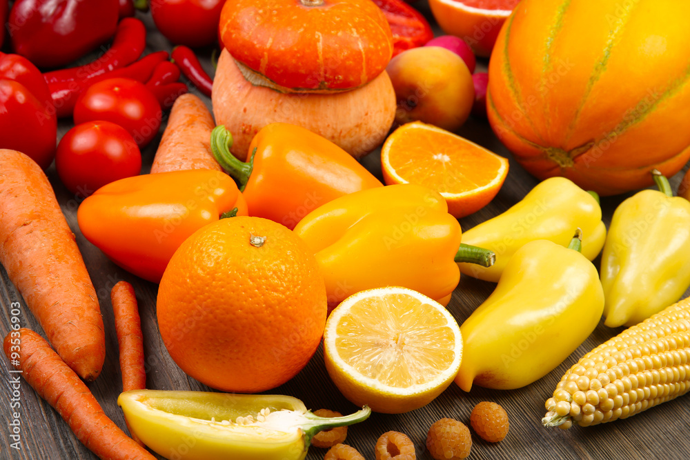 Fruits and vegetables closeup