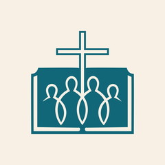 Church logo. Christian fellowship icon