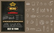 © mammoth19 - Restaurant Fast Foods menu on chalkboard vector format eps10