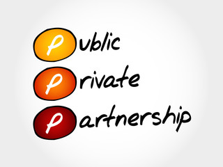 Aufkleber - PPP - Public-private partnership, acronym business concept
