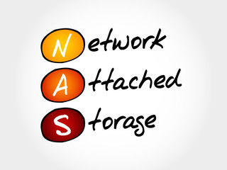 Aufkleber - NAS Network Attached Storage, acronym concept