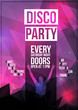 Disco Party Flyer Template - Vector Illustration