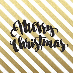 Poster - Merry Christmas glittering lettering design 