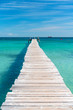 Wooden jetty in the turquoise sea of Mallorca - 7846