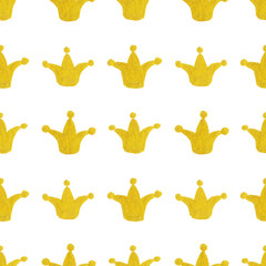 Wall Mural - Gold golden crown seamless pattern texture background