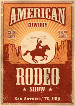 American Cowboy Rodeo Poster