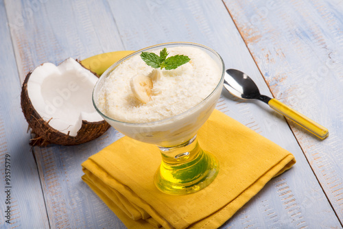 coconut and banana mousse Canvas Print