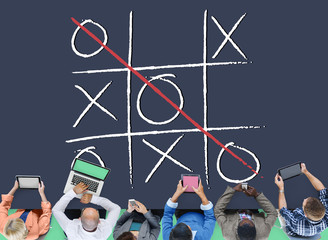 Wall Mural - Leisure Game Tic Tac Toe Competition Challenge Winner Concept
