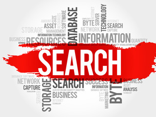 Poster - Search word cloud, business concept