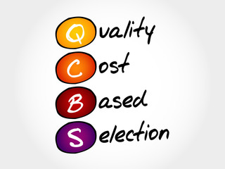Poster - qcbs - quality and cost based selection, acronym business concept