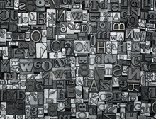 Letterpress Background, Close Up Of Old Metal Letters