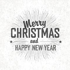 Poster - Merry Christmas Vintage Monochrome Lettering