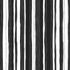 Aufkleber - Abstract black and white stripes pattern. Seamless  hand-drawn l