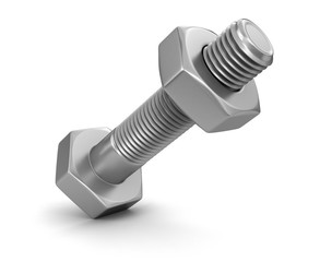 Metal bolt (clipping path included)