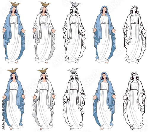 Fotografía Vector illustrations of the Virgin Mary