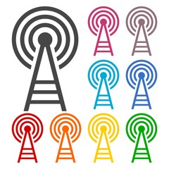 Sticker - Transmitter tower icons set