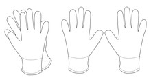 Pair Of White Working Gloves. Contour
