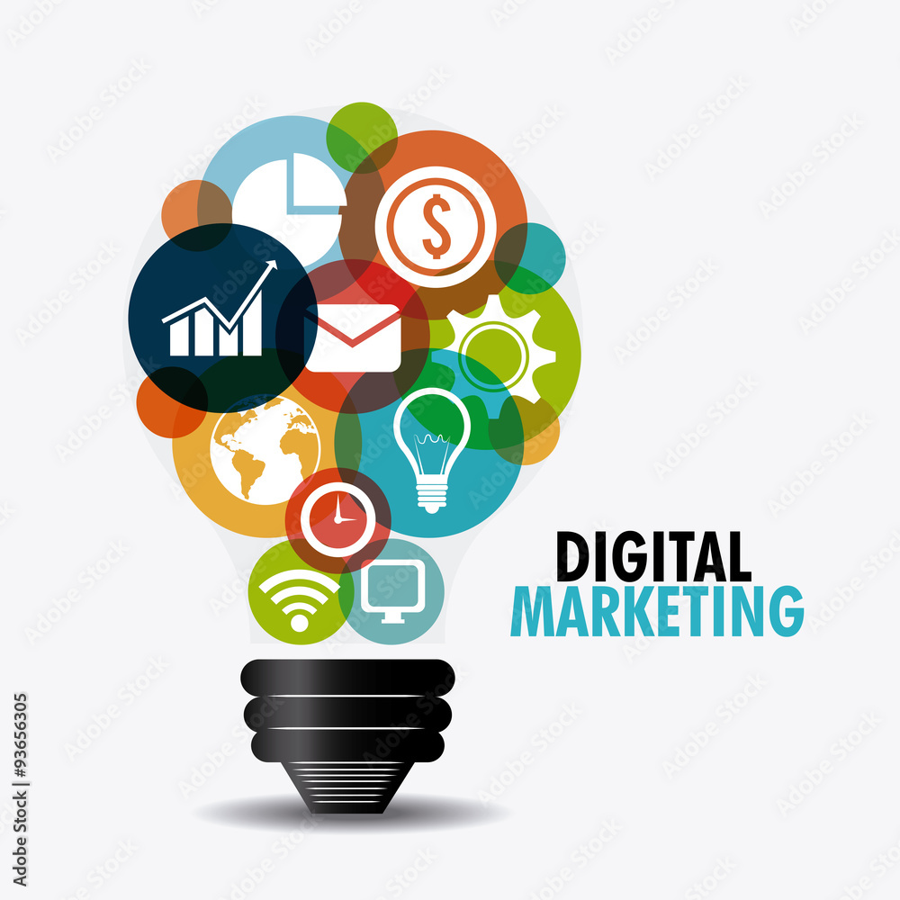 Digital marketing design. - obrazy, fototapety, plakaty 