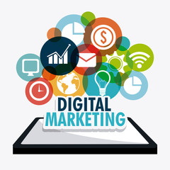 Wall Mural - digital marketing design.