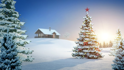computer generated image with christmas theme