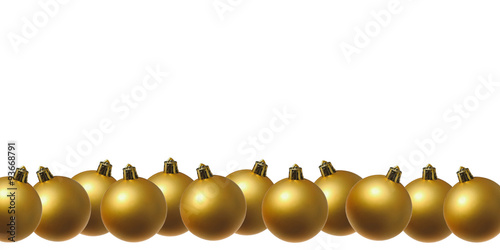Multitude De Boules De Noël Dorées Sur Fond Blanc Buy This