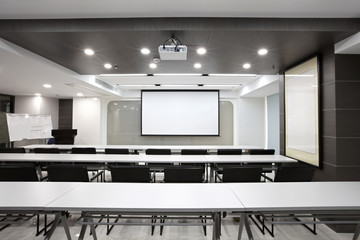 Clean simplicity office conference room interiors