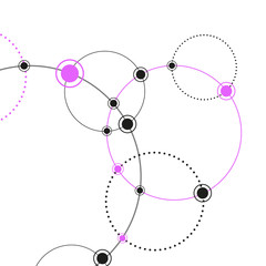 Leinwandbilder - Network. Abstract background with dots and circles. Connection Concept. Digital data visualization. Social network graphic concept. Geometric technology vector background.