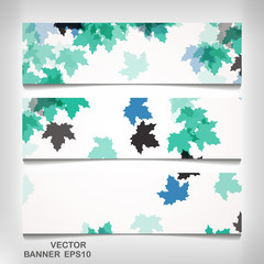 Wall Mural - Set of colorful autumn leaves banners