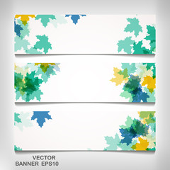 Wall Mural - Set of colorful autumn leaves banners