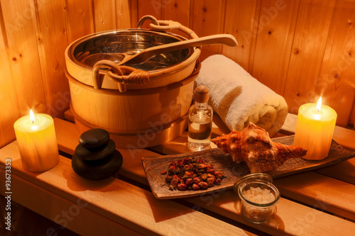 Fotomural Und Wellness Spa in der Sauna