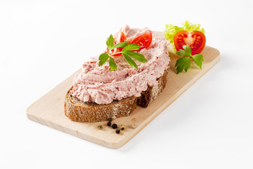 Canvas Print - bread and ham spread