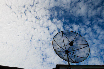 Satellite dish on roof