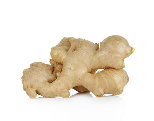 fresh ginger on a white background