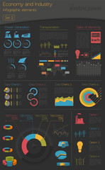 Wall Mural - Economy and industry. Electric power. Industrial infographic tem