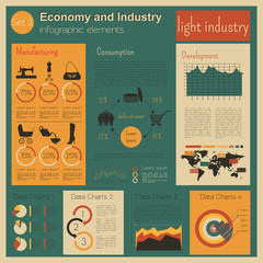 Wall Mural - Economy and industry. Light industry. Industrial infographic tem