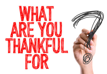 Wall Mural - Hand with marker writing: What Are You Thankful For?
