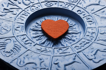 heart inside a astrology plate