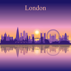 Poster - London city skyline silhouette background