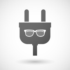 Canvas Print - Isolated plug icon with a glasses